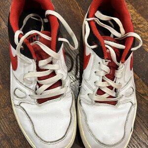 Nike Men's White and Red Athletic Sneakers